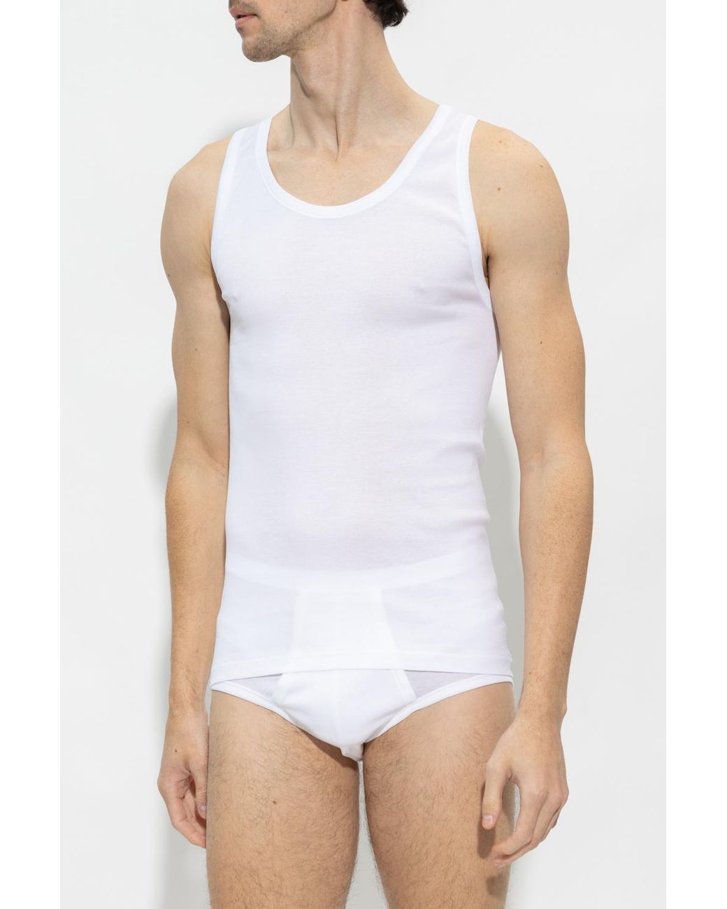 Hanro White Sleeveless Tank Top for men