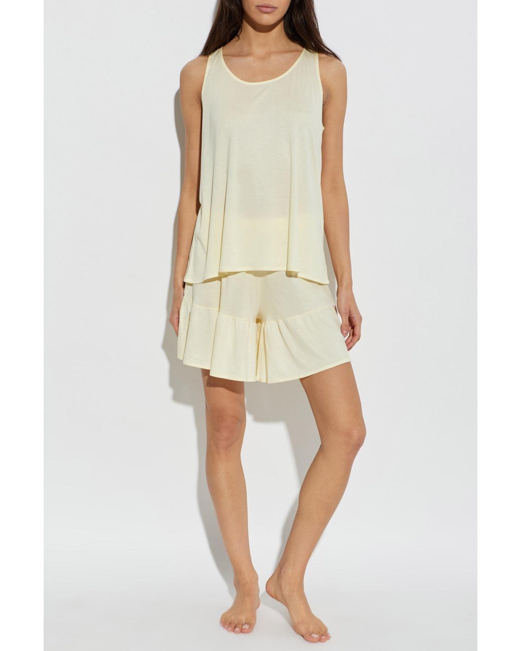 Hanro White Two-Piece Pajamas From The "Isabella" Collection