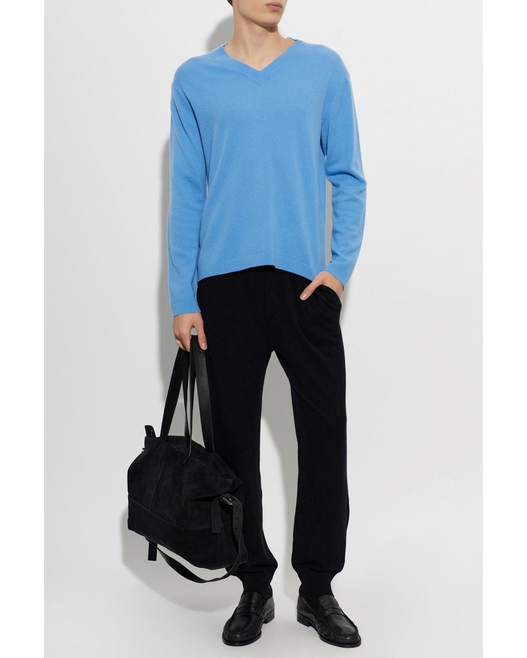 Lisa Yang Blue Cashmere Sweater 'Clayton' for men