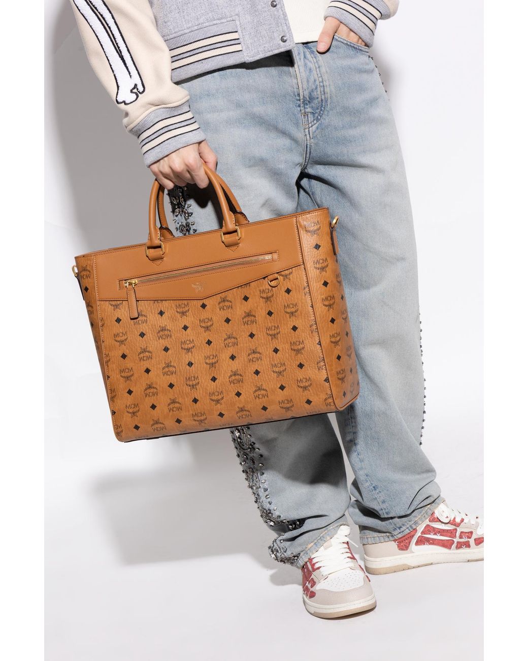 MCM Brown "Diamond Large" Shopper Bag for men
