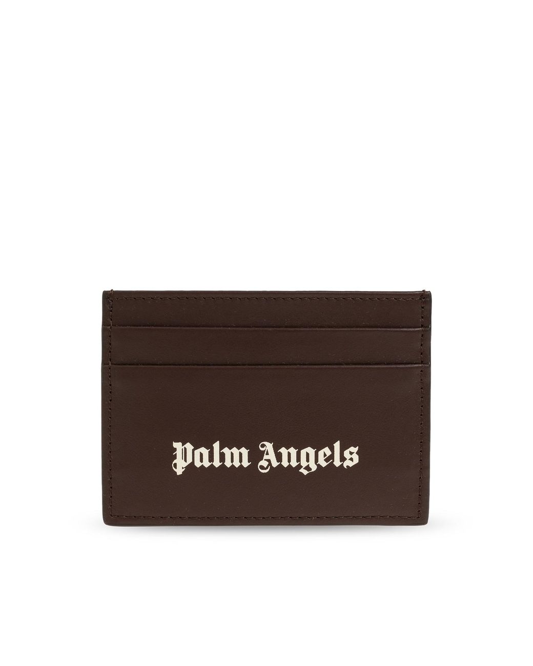 Palm Angels Brown Leather Case With Logo for men