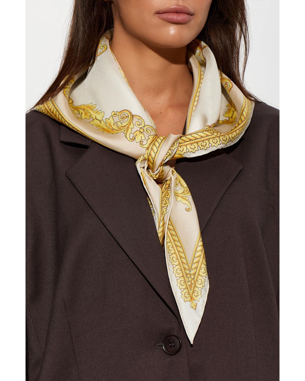 Versace Metallic Silk Scarf
