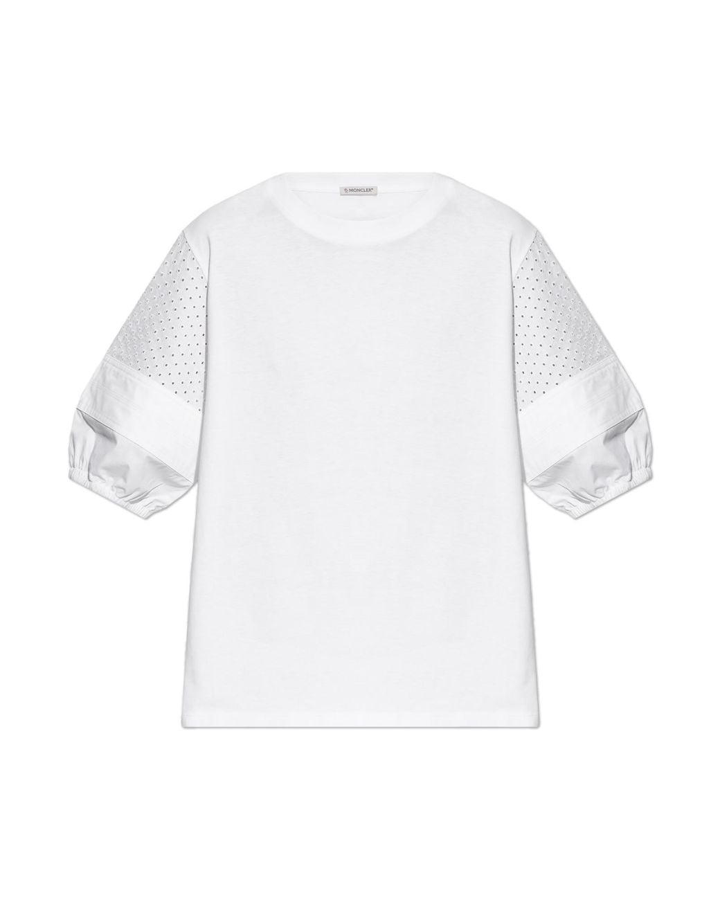 Moncler White Top With Puff Sleeves