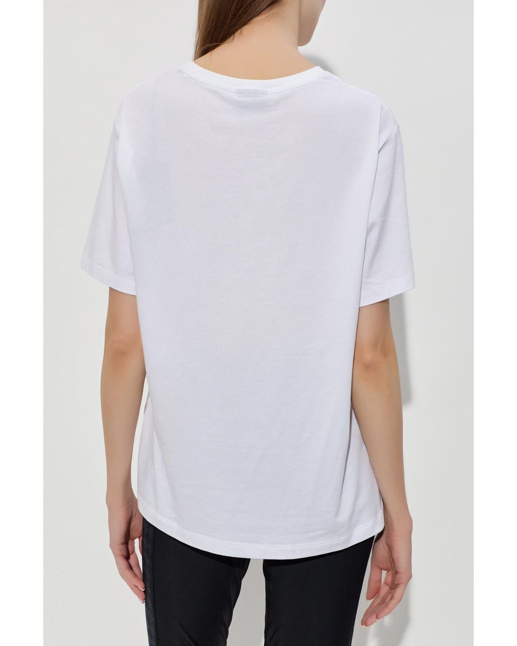 EA7 White T-Shirt With Logo Patch