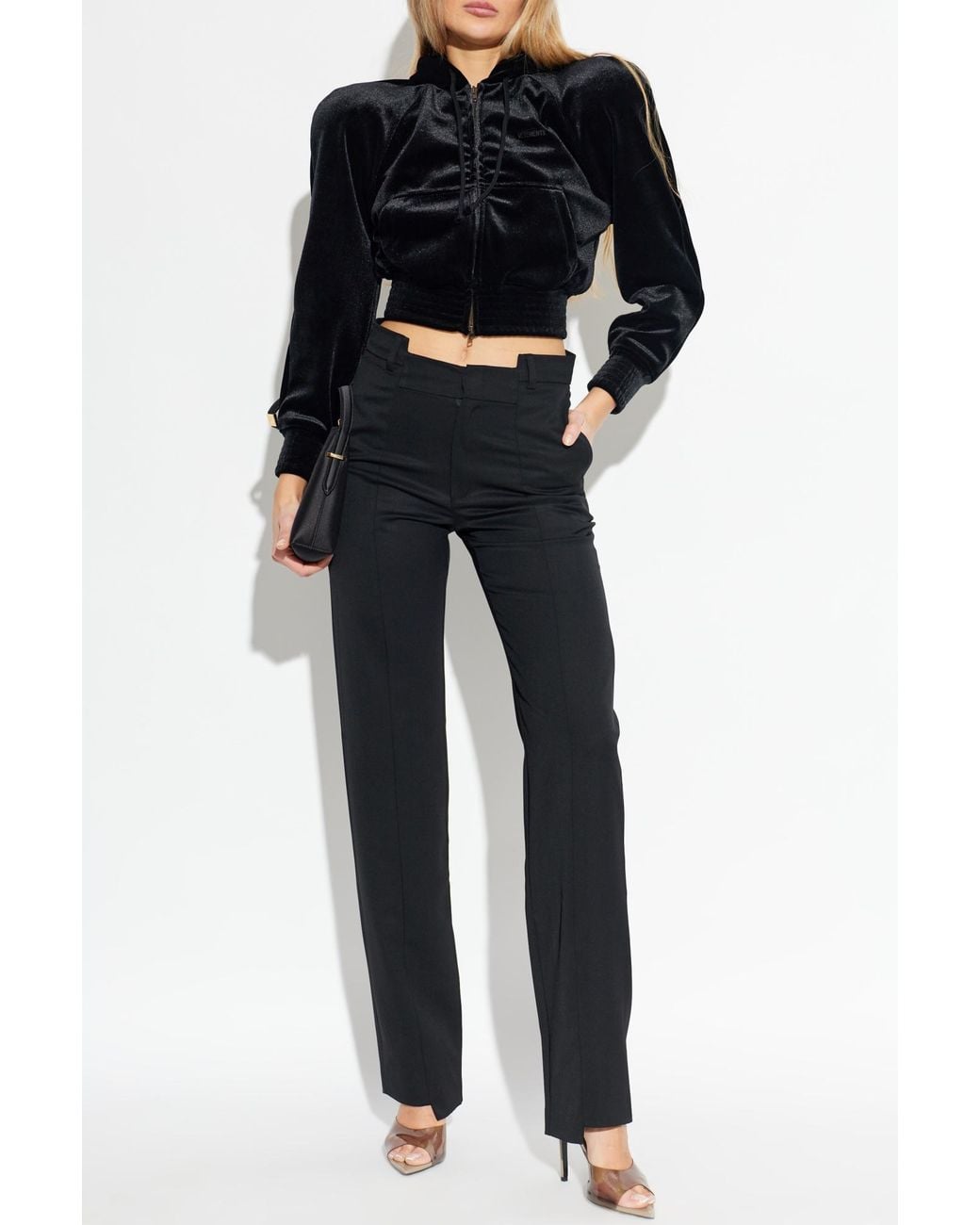 Vetements Blue Velvet Bodysuit With A Hood