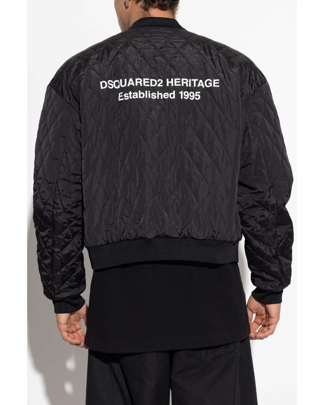 DSquared² Black Quilted Jacket for men