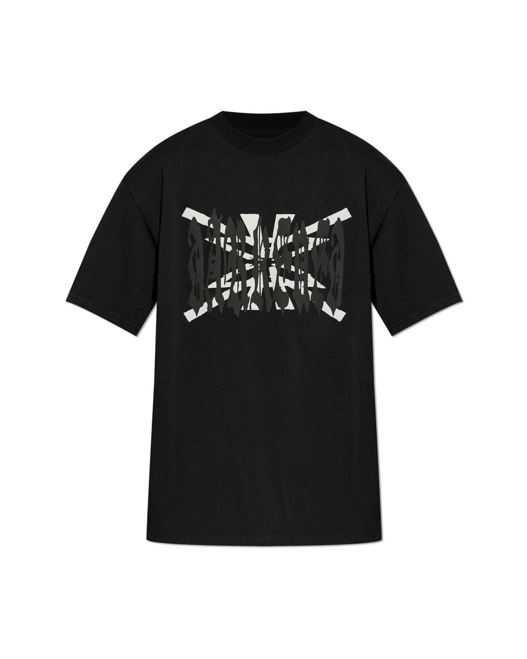 44 Label Group Black T-Shirt With Printed Logo for men