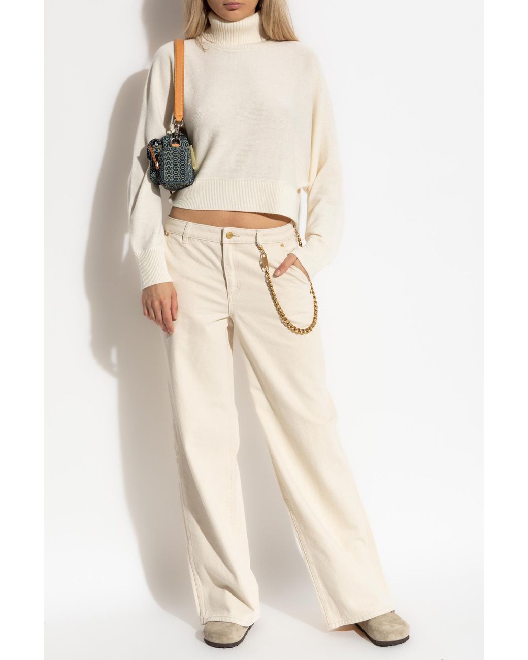 MICHAEL Michael Kors White Jeans With Wide-Leg Cut