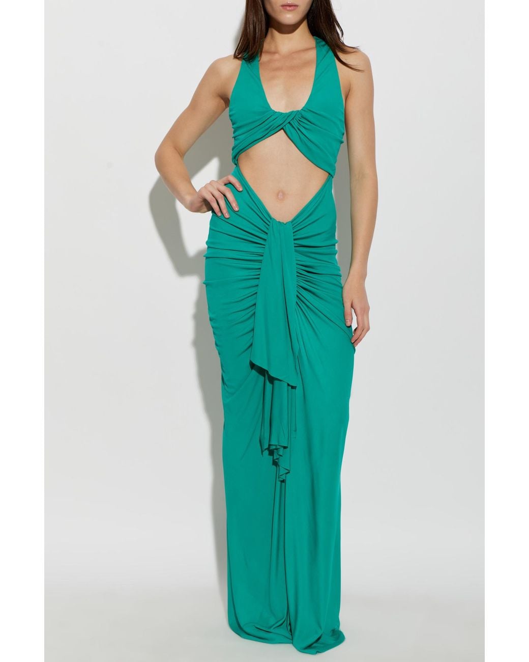 Christopher Esber Green 'Vivenda Drape Front' Dress