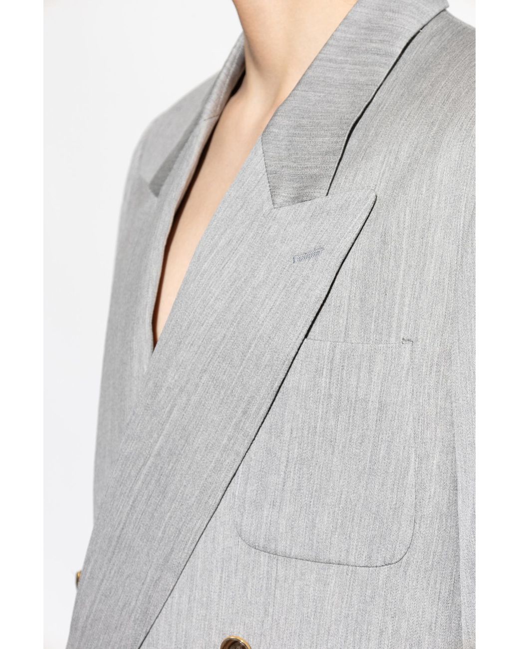 Amiri Gray Double-Breasted Blazer for men