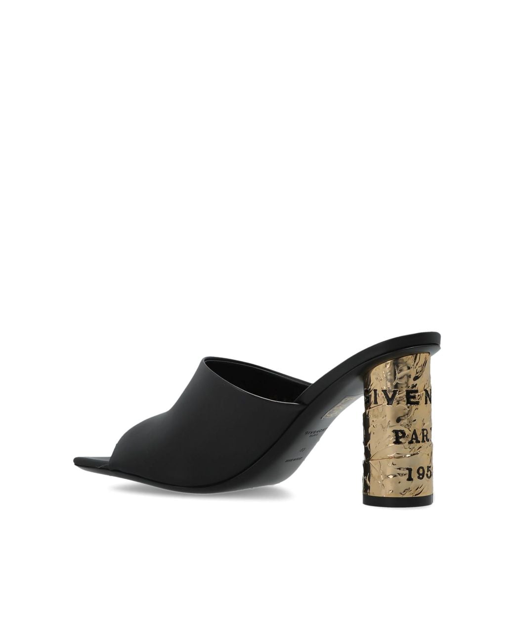 Givenchy Black Leather Heeled Mules