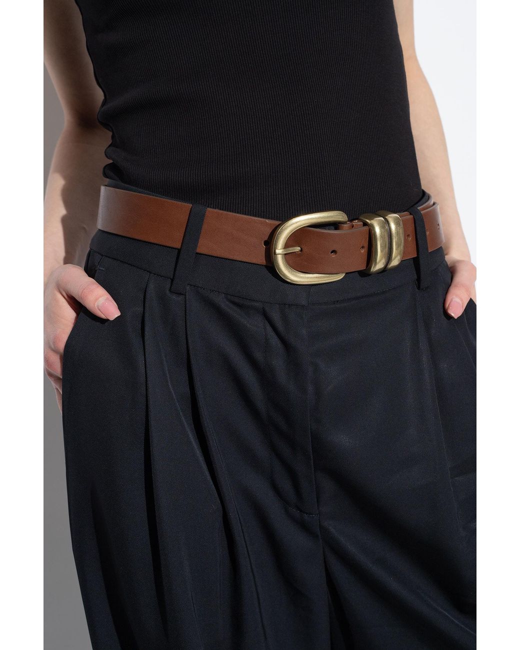 By Malene Birger Brown Leather Belt 'Zoira'