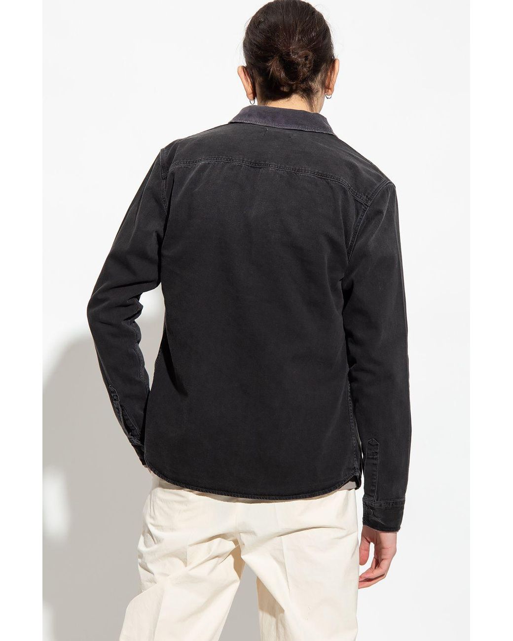 All saints black store denim shirt
