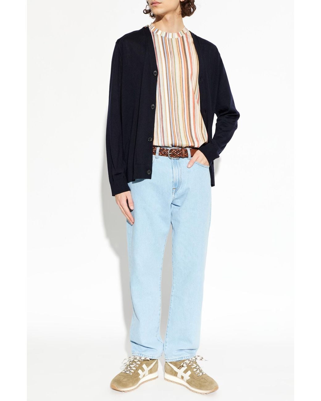 Paul Smith Blue Wool Cardigan With V-Neckline for men