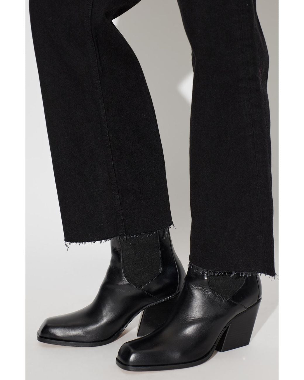 Yuzefi Black 'Delavar Chelsea' Heeled Ankle Boots