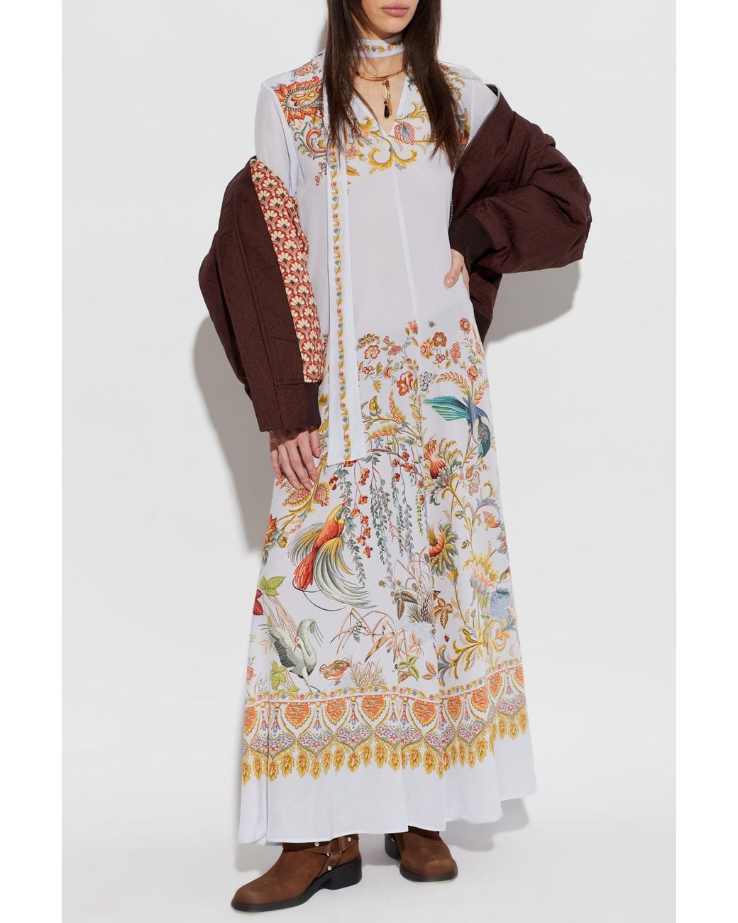 Etro White Silk Dress