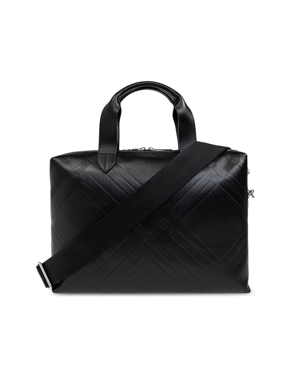 Burberry Black Leather Briefcase for men