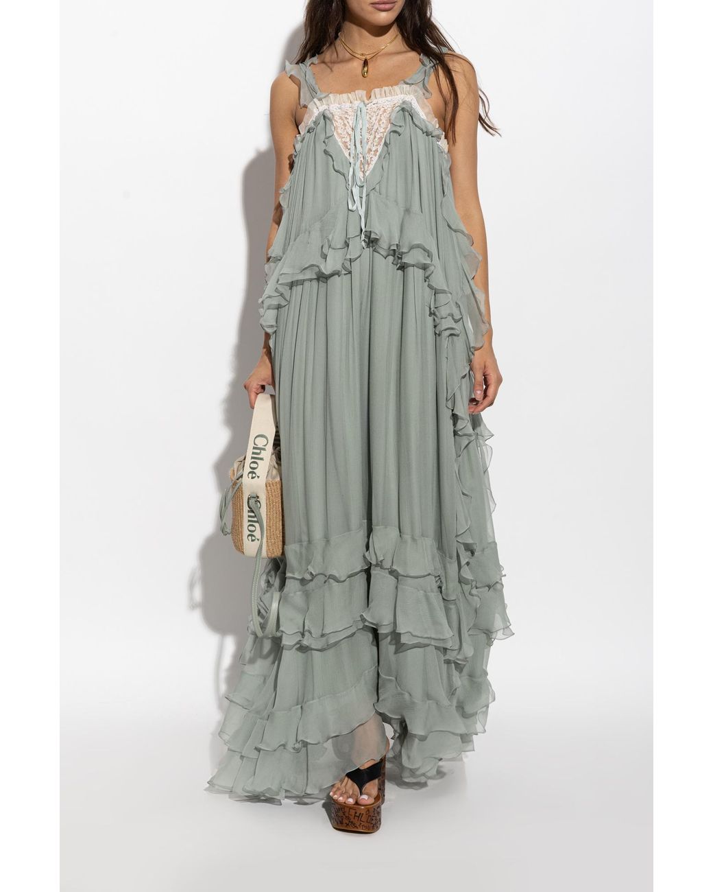 Chloé Brown Wedge Sandals