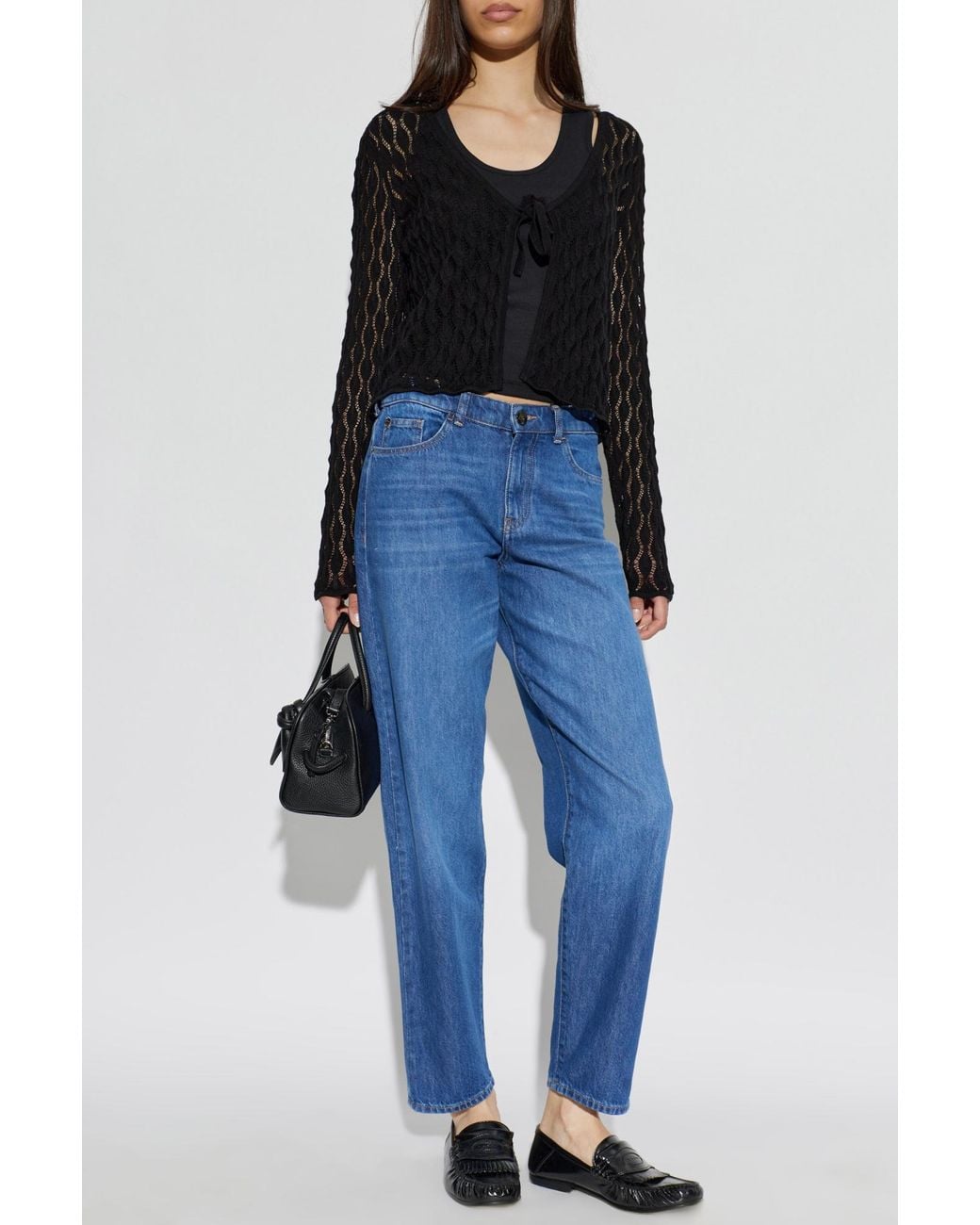 Emporio Armani Blue Jeans With Tapered Legs