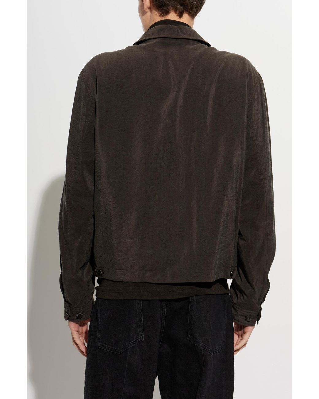 Lemaire Black Lightweight Collared Jacket for men