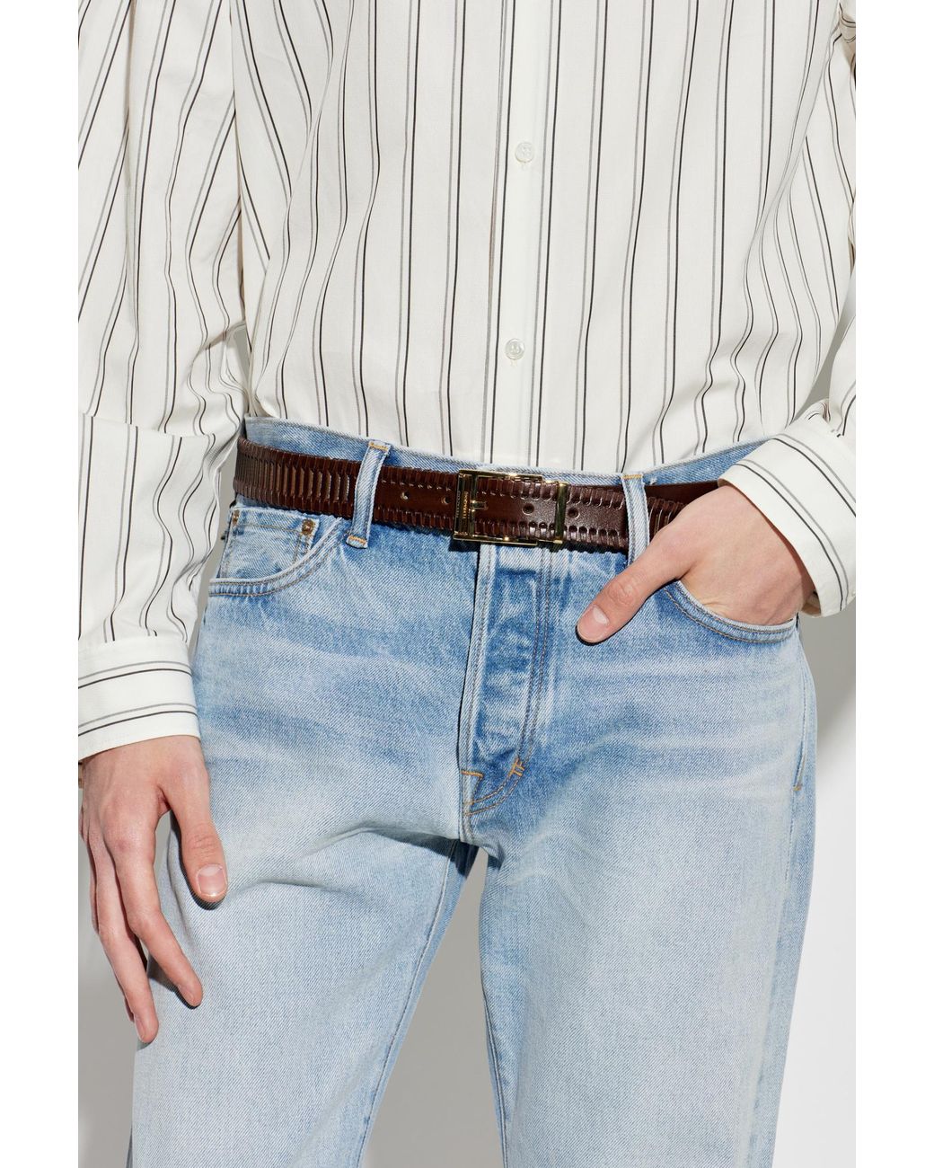 Ferragamo Brown Leather Belt for men