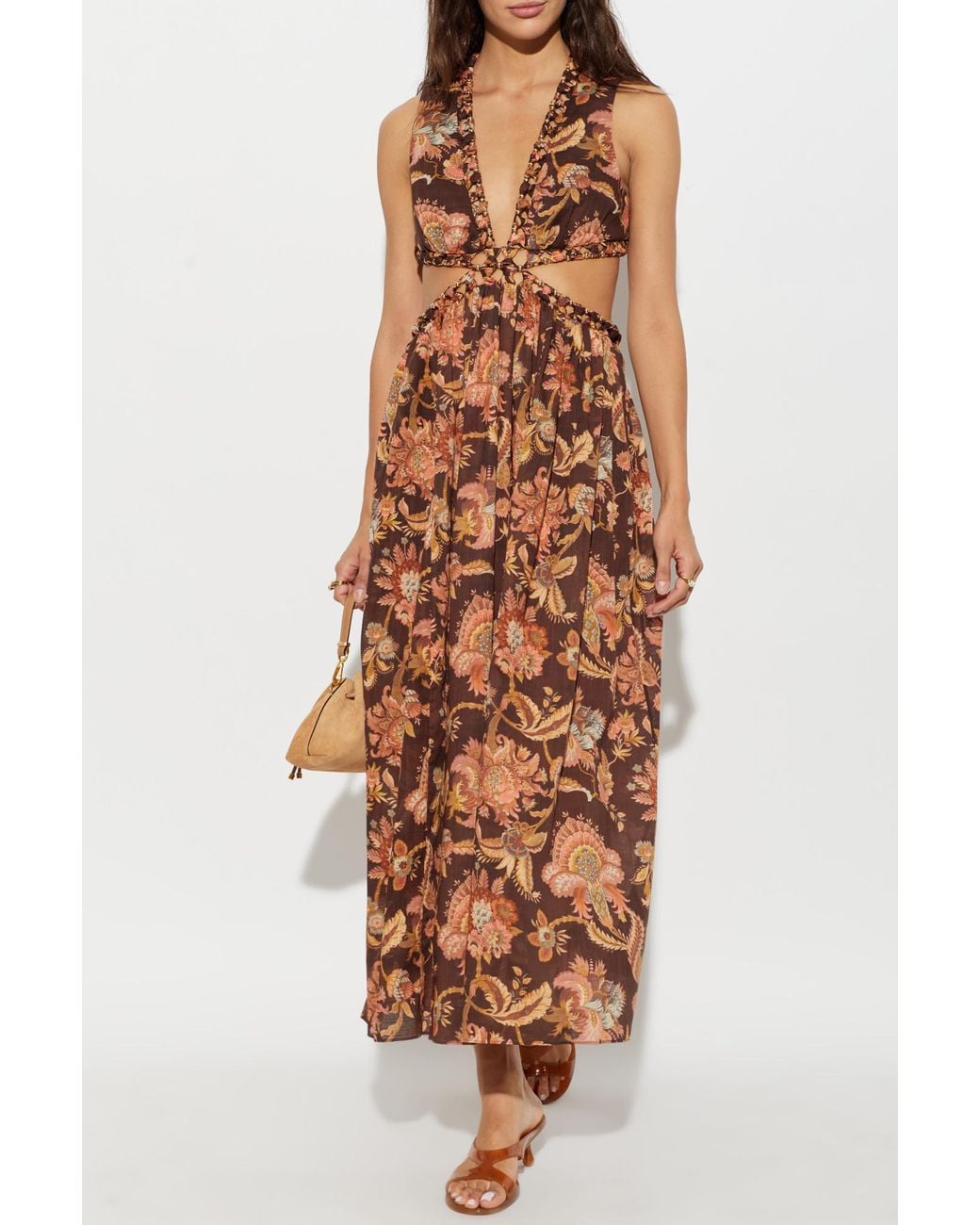 Zimmermann White Dress With A Waist Cut-Out