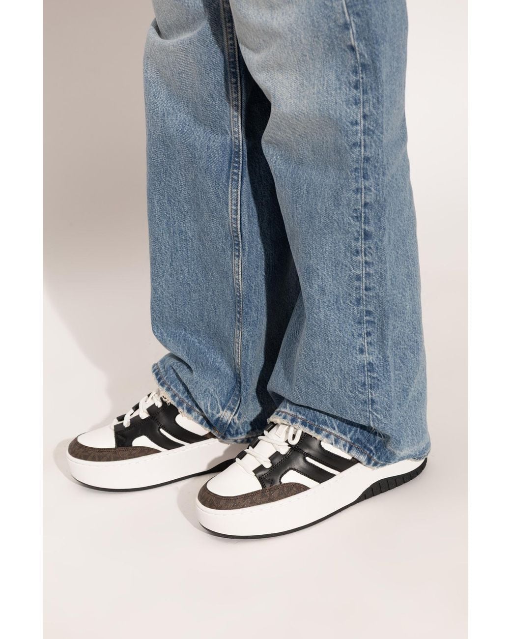 MICHAEL Michael Kors White "Ryder" Platform Sneakers