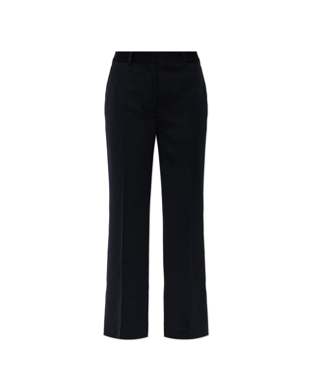 Acne Black Wool Pleated Trousers