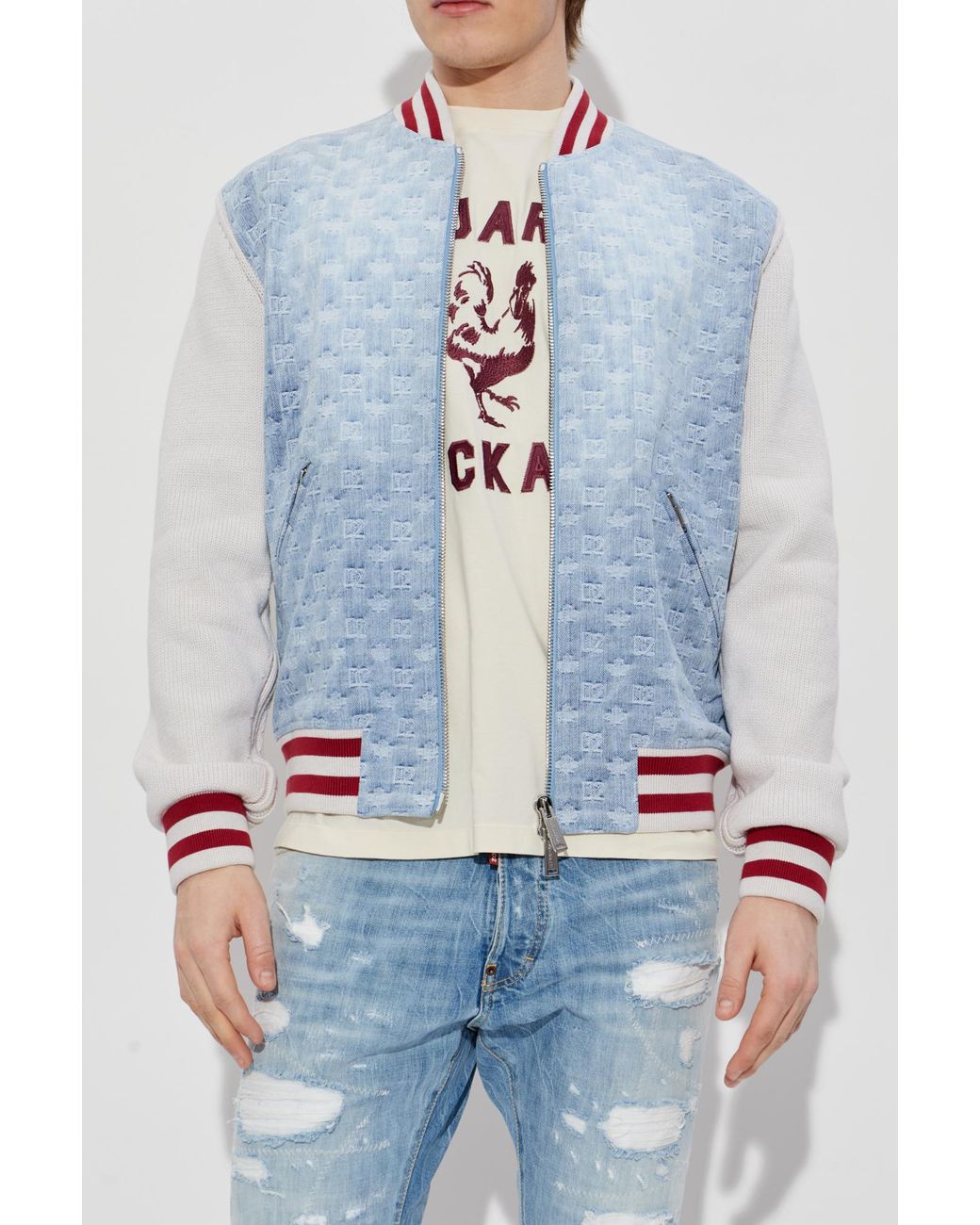DSquared² Blue Denim Jacket With Monogram for men