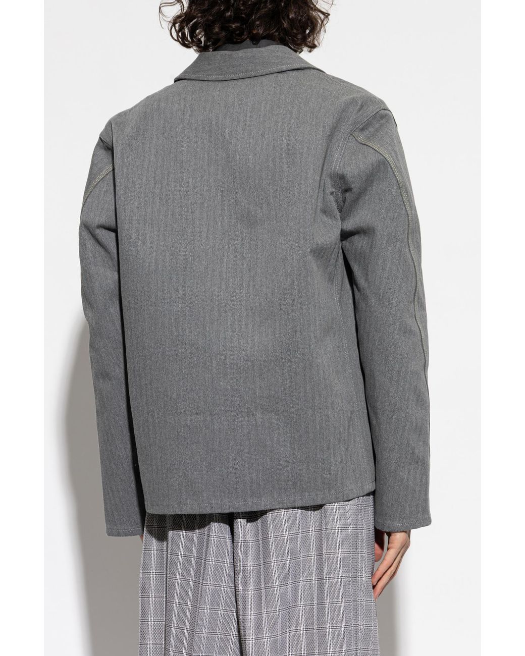 Givenchy Gray Denim Jacket With Logo for men