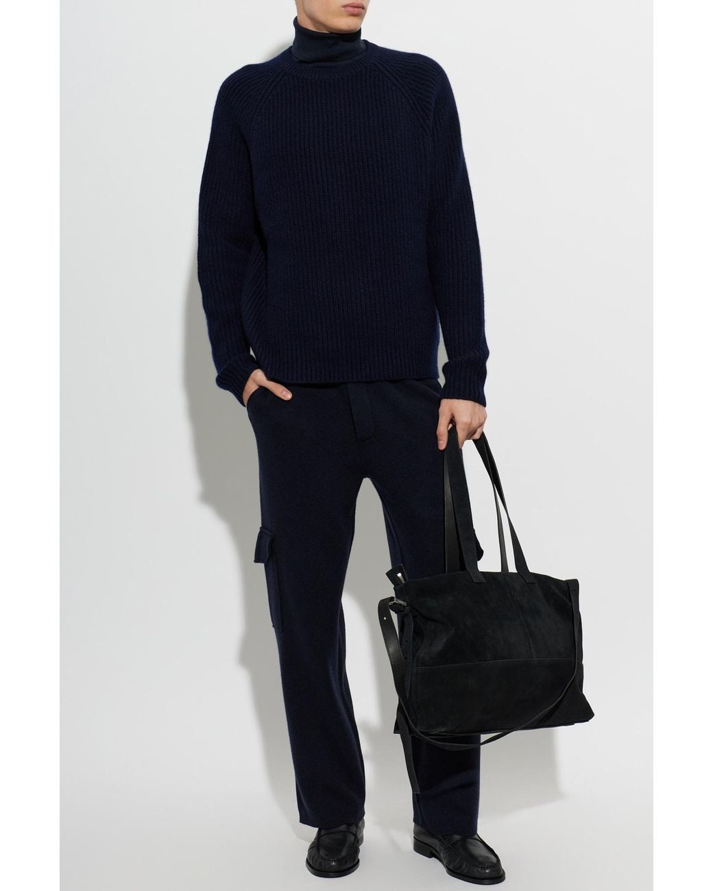 Lisa Yang Blue Cashmere Sweater 'Soren' for men