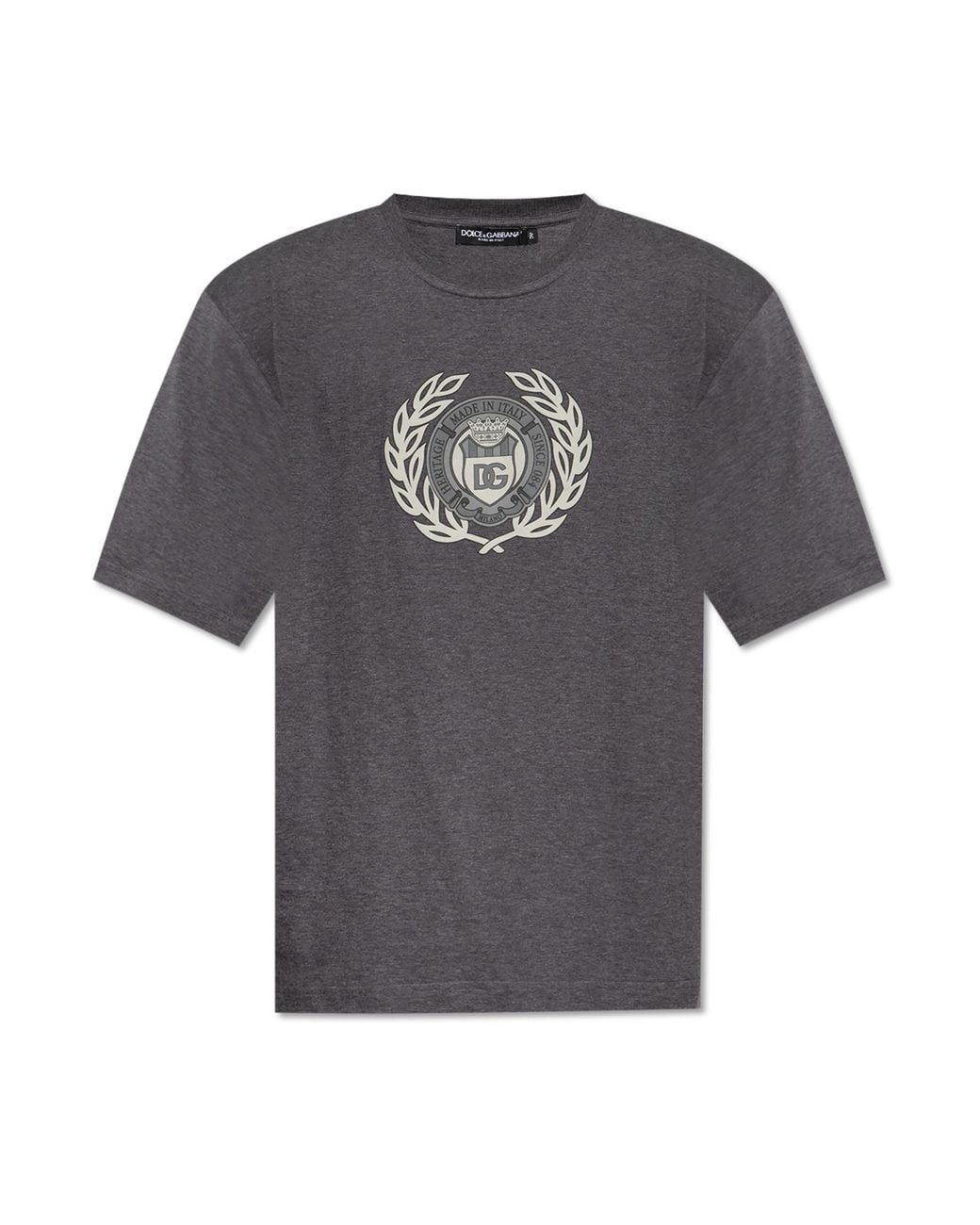 Dolce & Gabbana Gray Printed T-Shirt for men