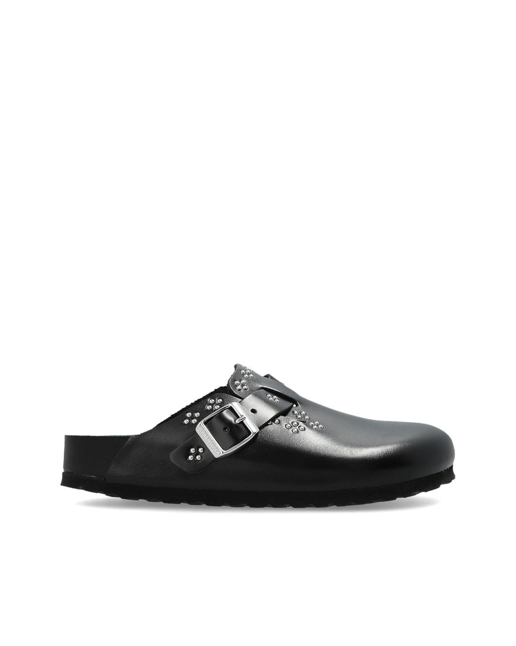 Birkenstock Black 'Boston Rivet Border Small' Slides
