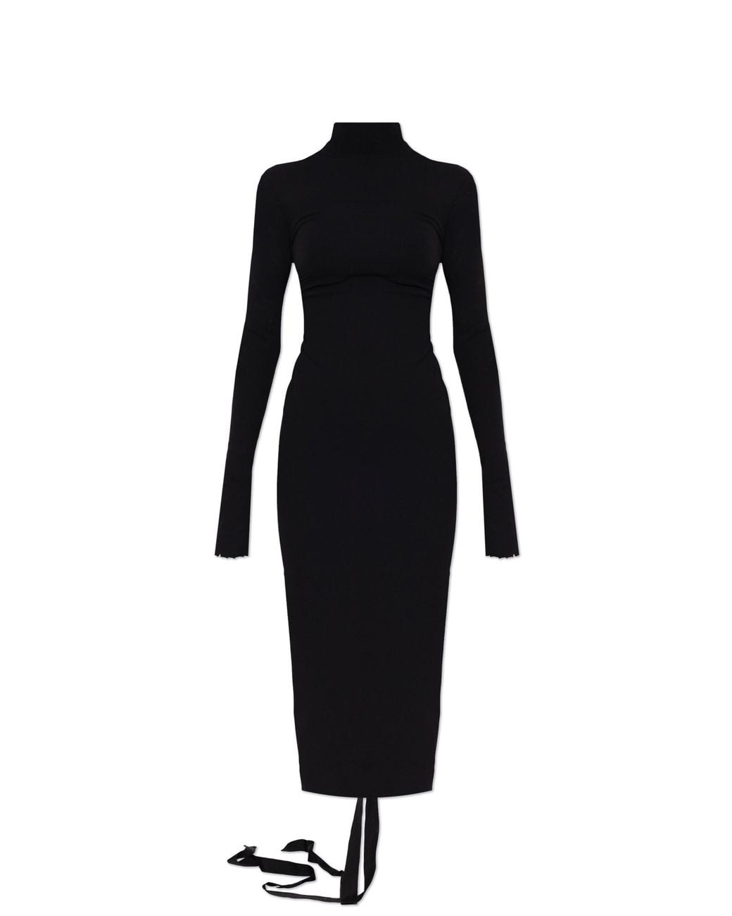 Balenciaga Black Dress With Stand-Up Collar
