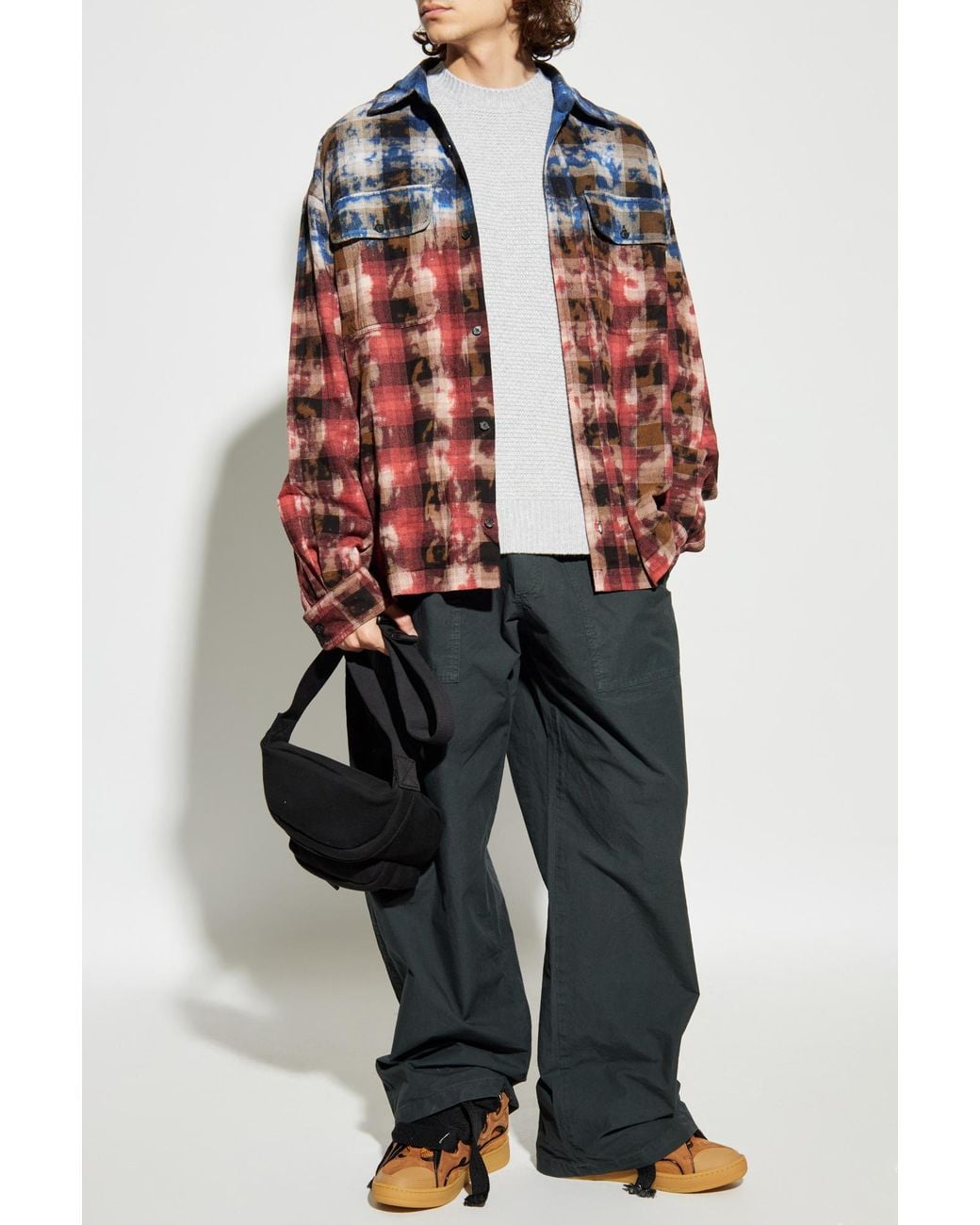 Palm Angels Red Checked Pattern Shirt for men