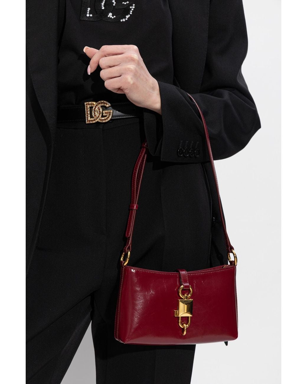 Dolce & Gabbana Red Shoulder Bag "Lock"
