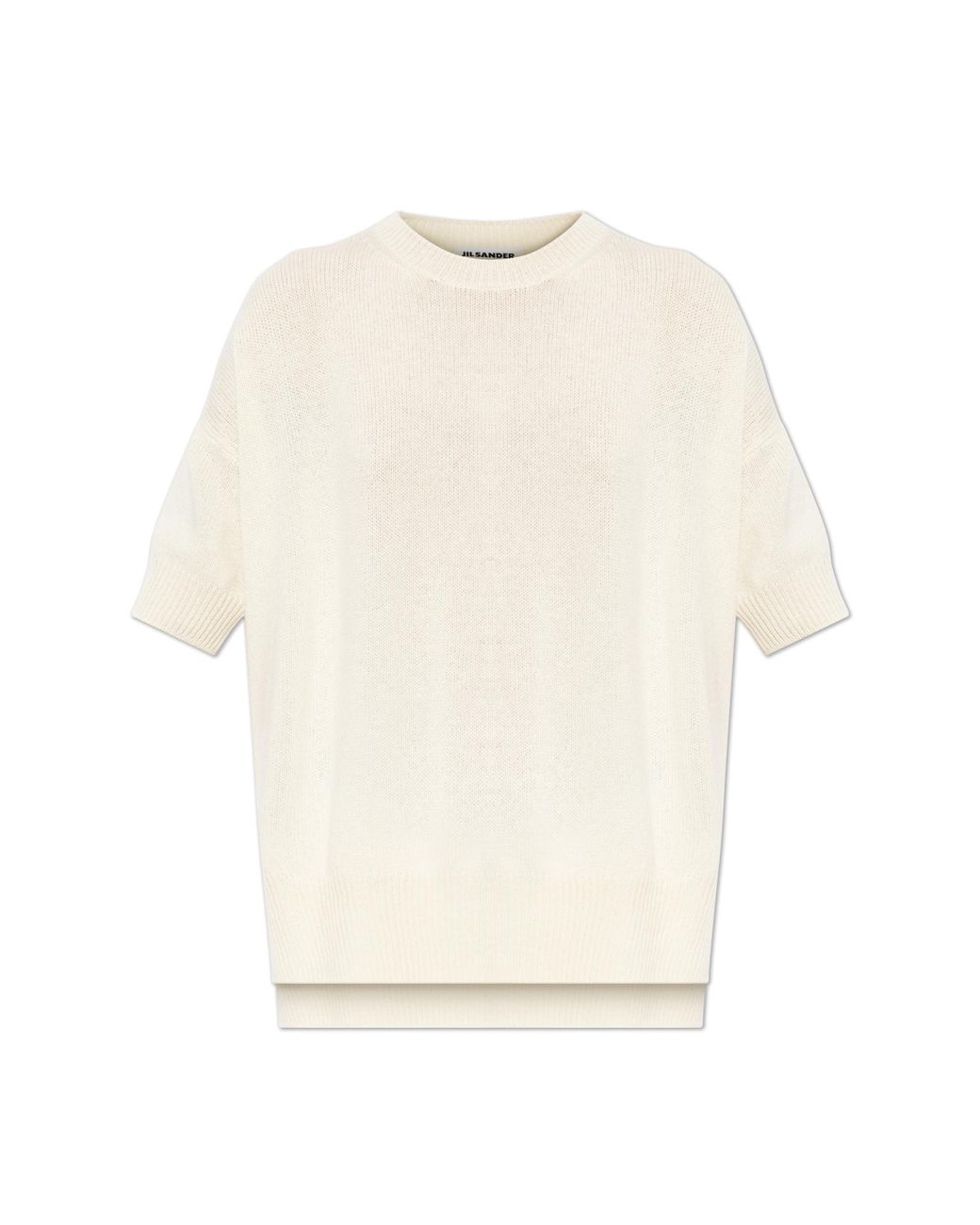 Jil Sander White Loose-Fit Cashmere Top