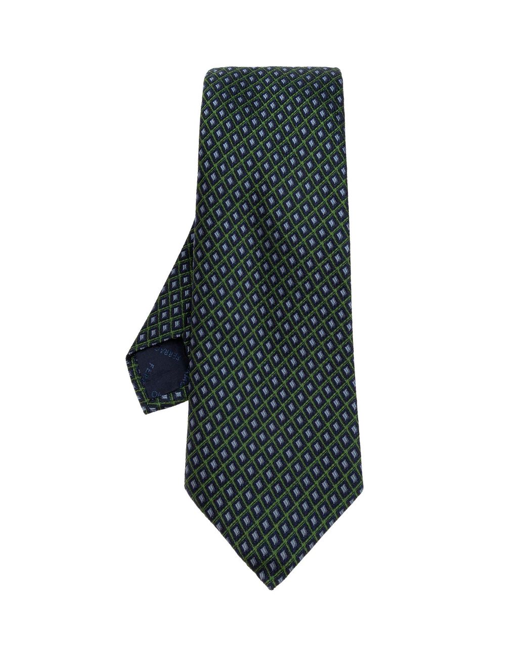 Ferragamo Green Silk Tie for men