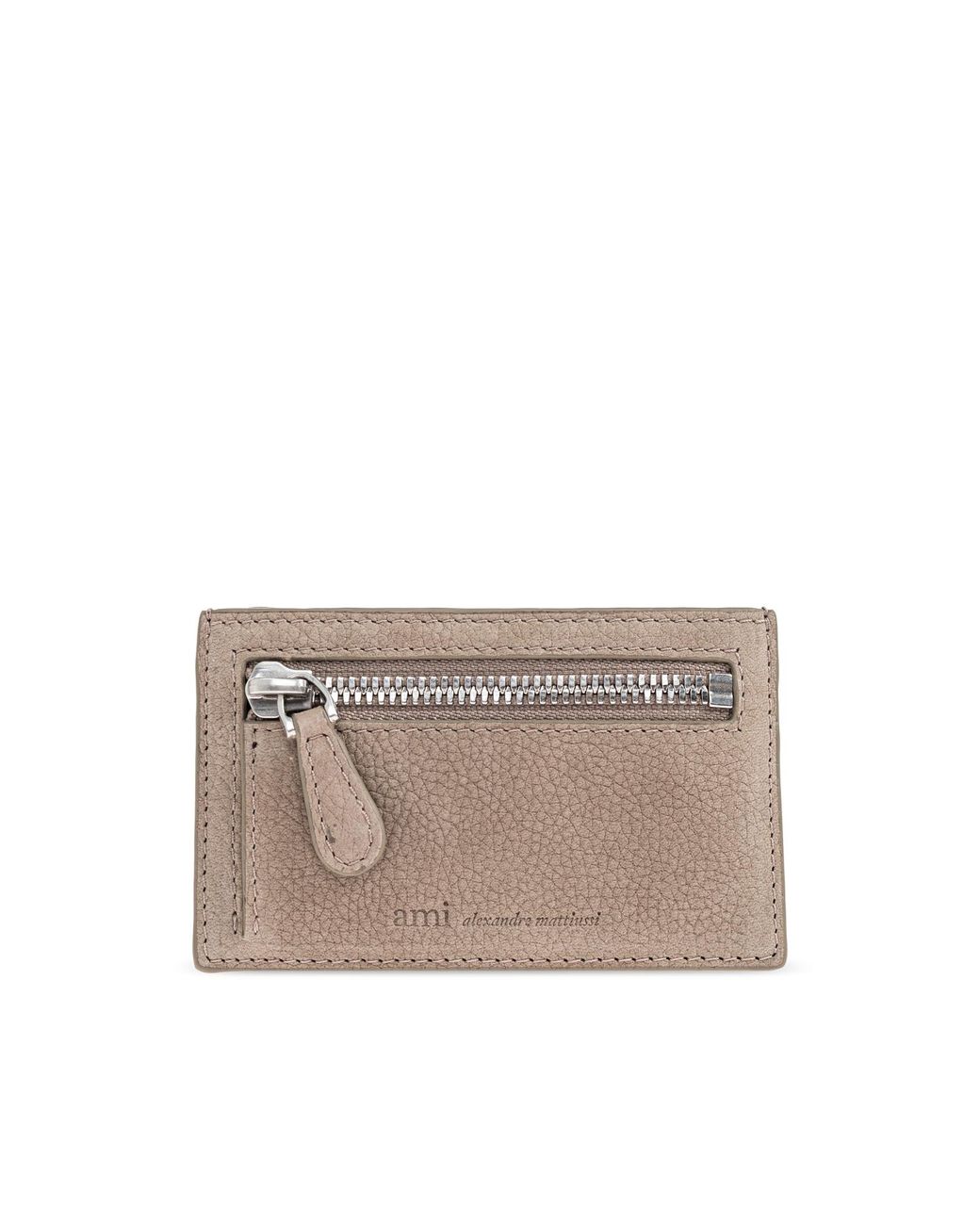 AMI Gray Leather Card Holder