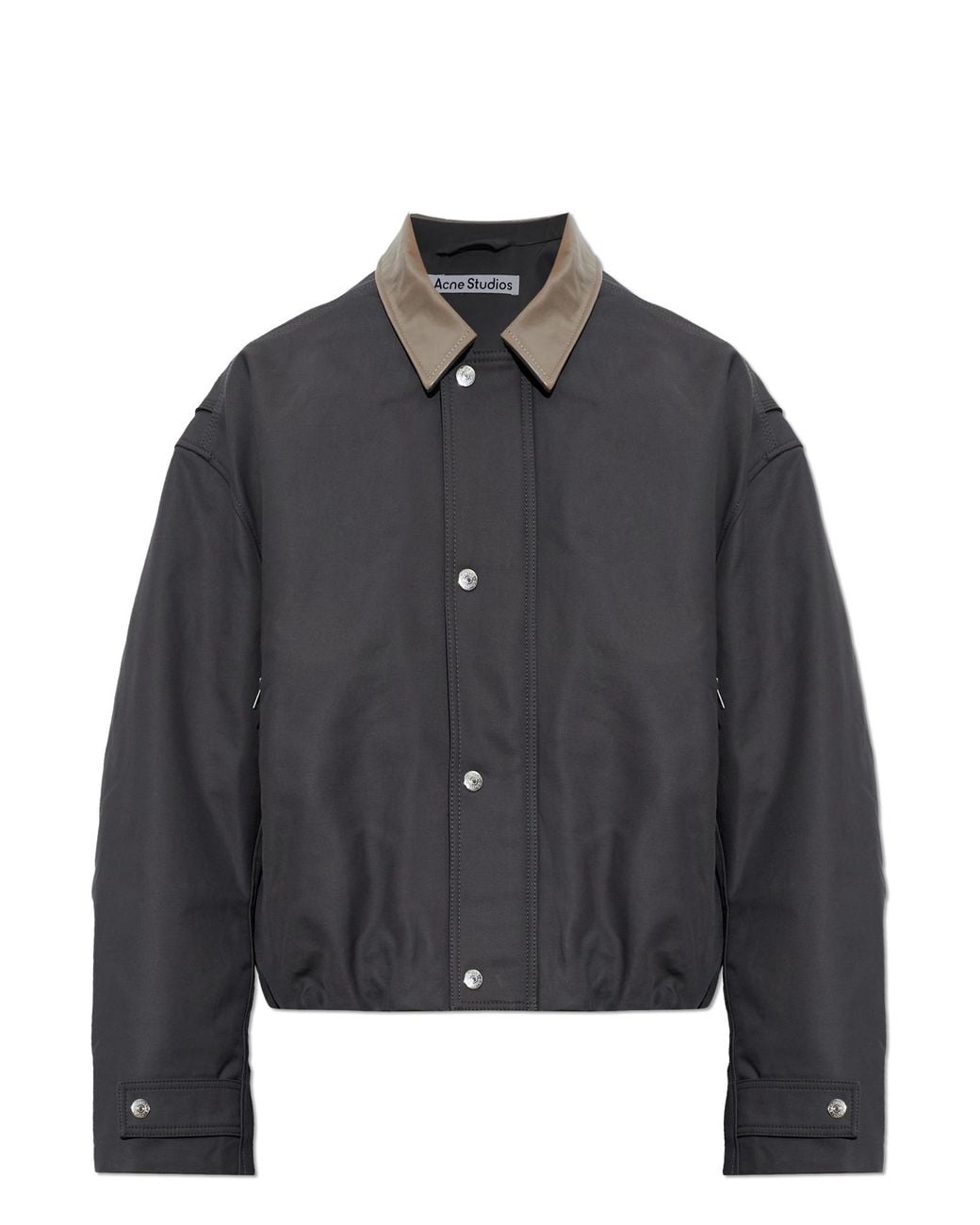 Acne Studios Insulated Jacket With A Leather Collar in Black for Men | Lyst