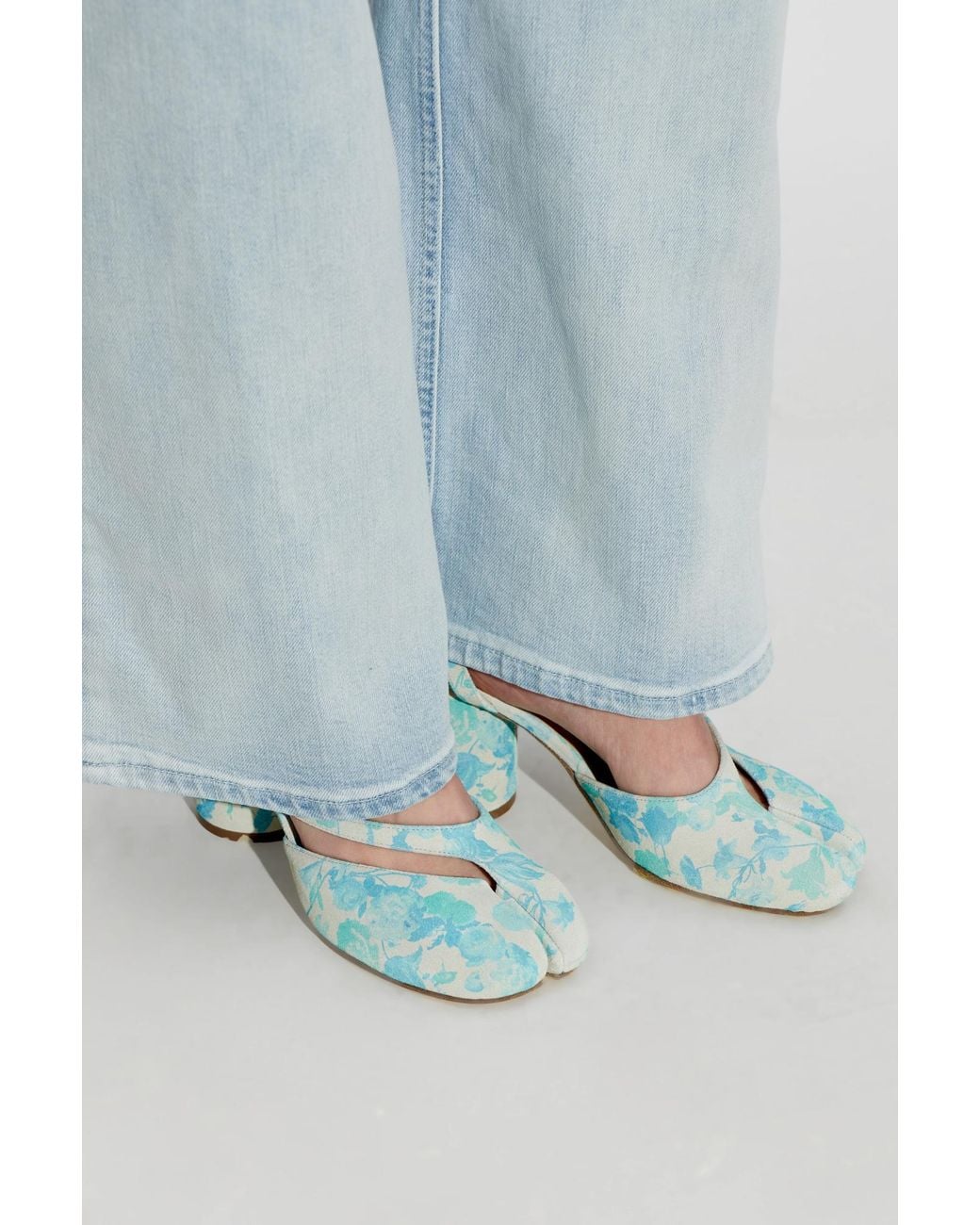 Maison Margiela Blue Heeled Shoes With 'Tabi' Cutout