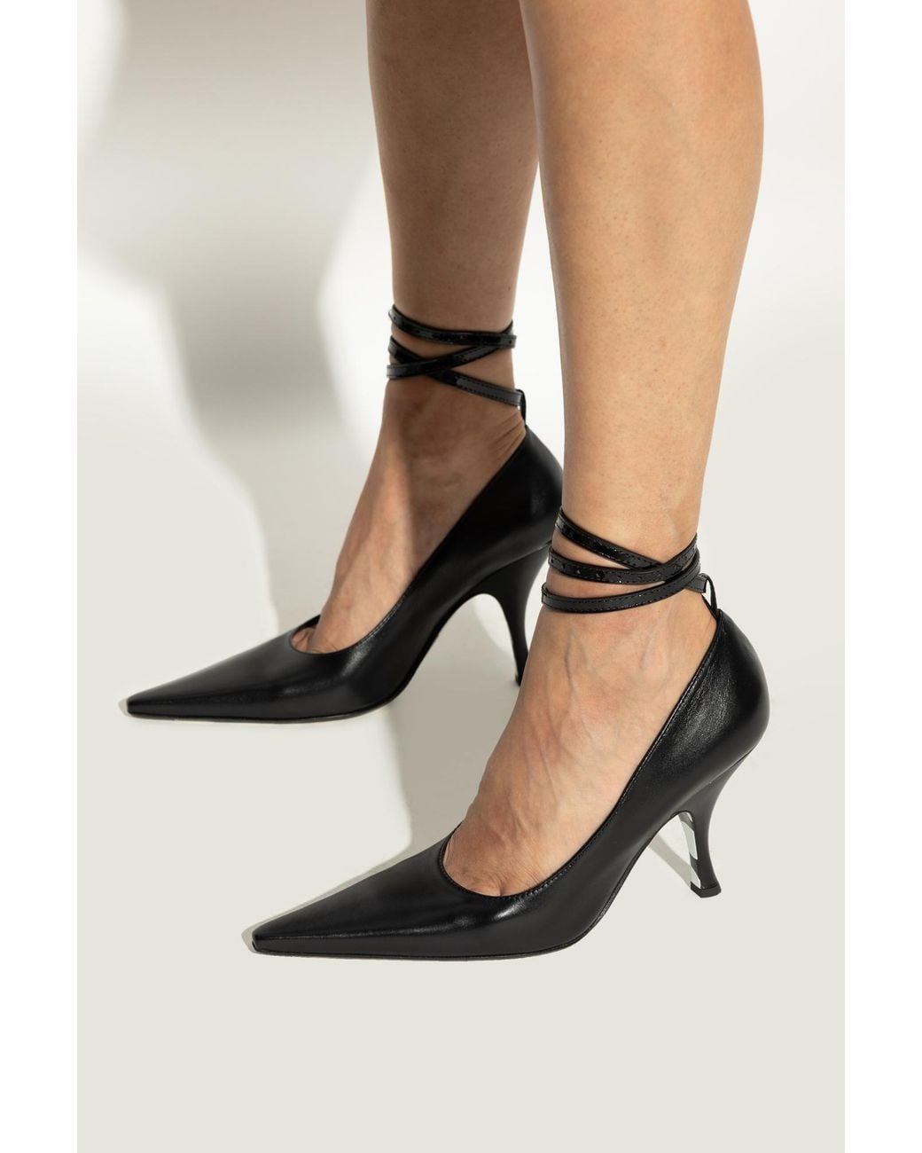 Moschino Black Leather Stilettos