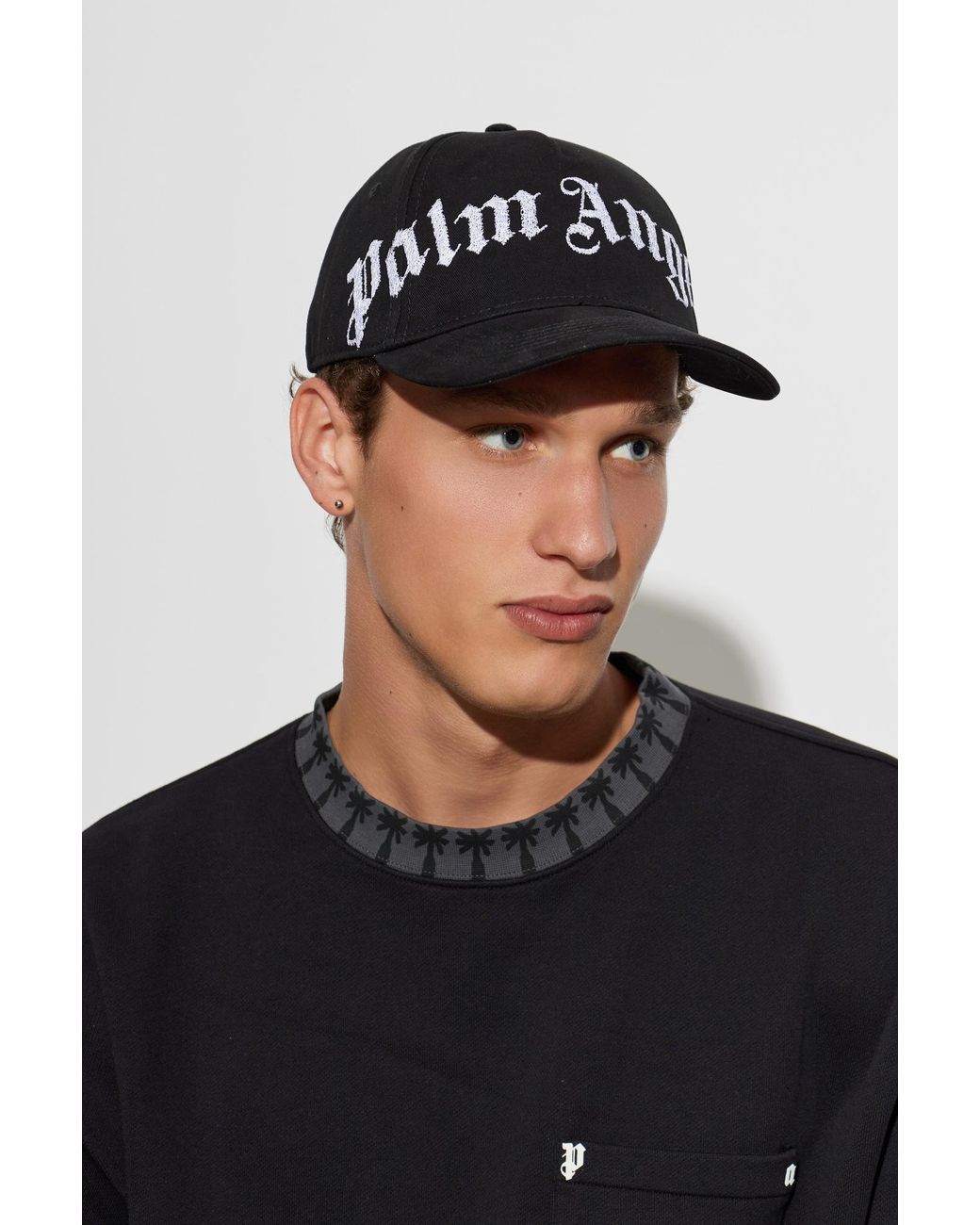 Palm Angels Black Baseball Cap for men