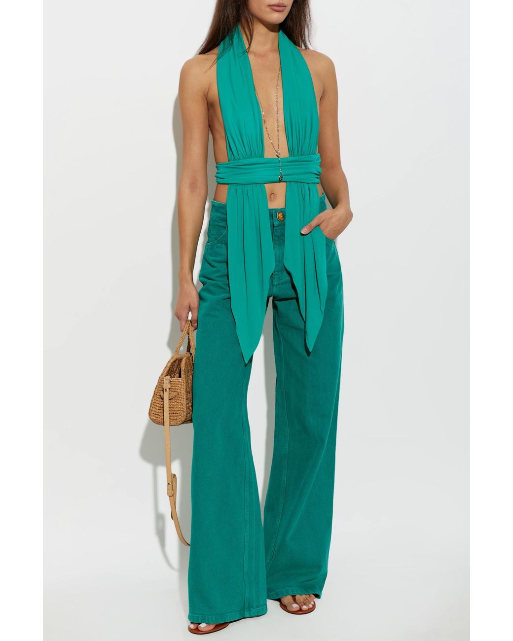 Christopher Esber Green 'Relaxed Quartz' Jeans