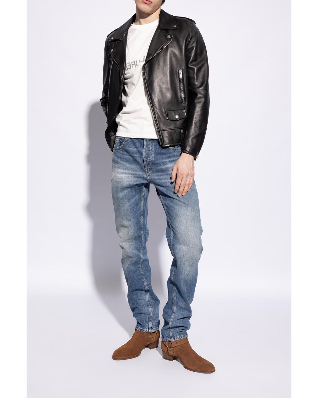 SAINT LAURENT WYATT 43STUD HARNESS BOOTS Yves saint laurent wyatt