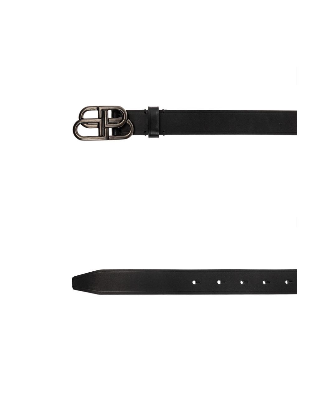 Balenciaga Black Leather Belt With Logo