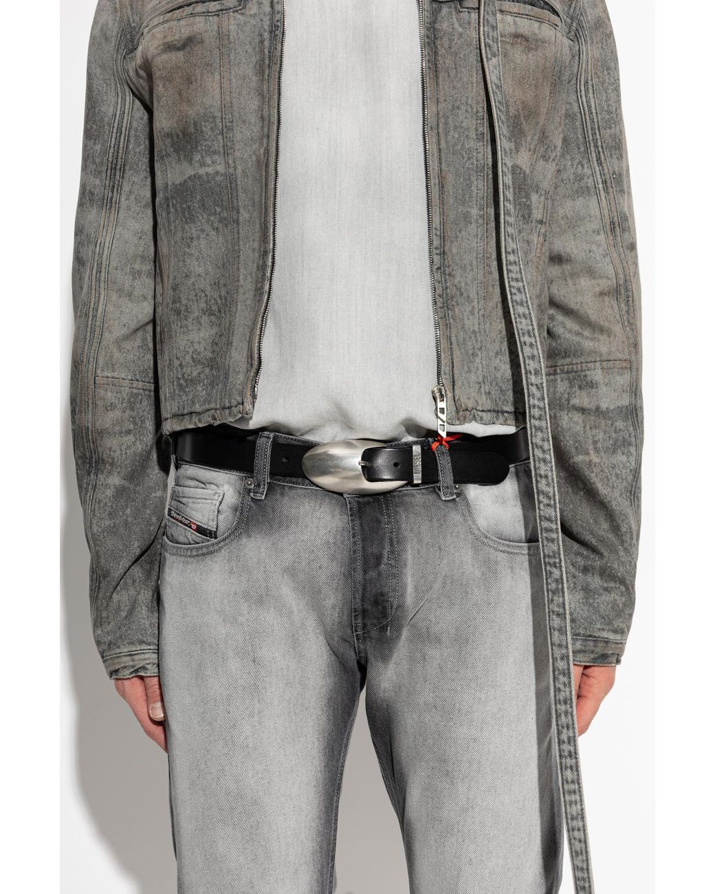 DIESEL Black Leather Belt 'B-Rop 30' for men