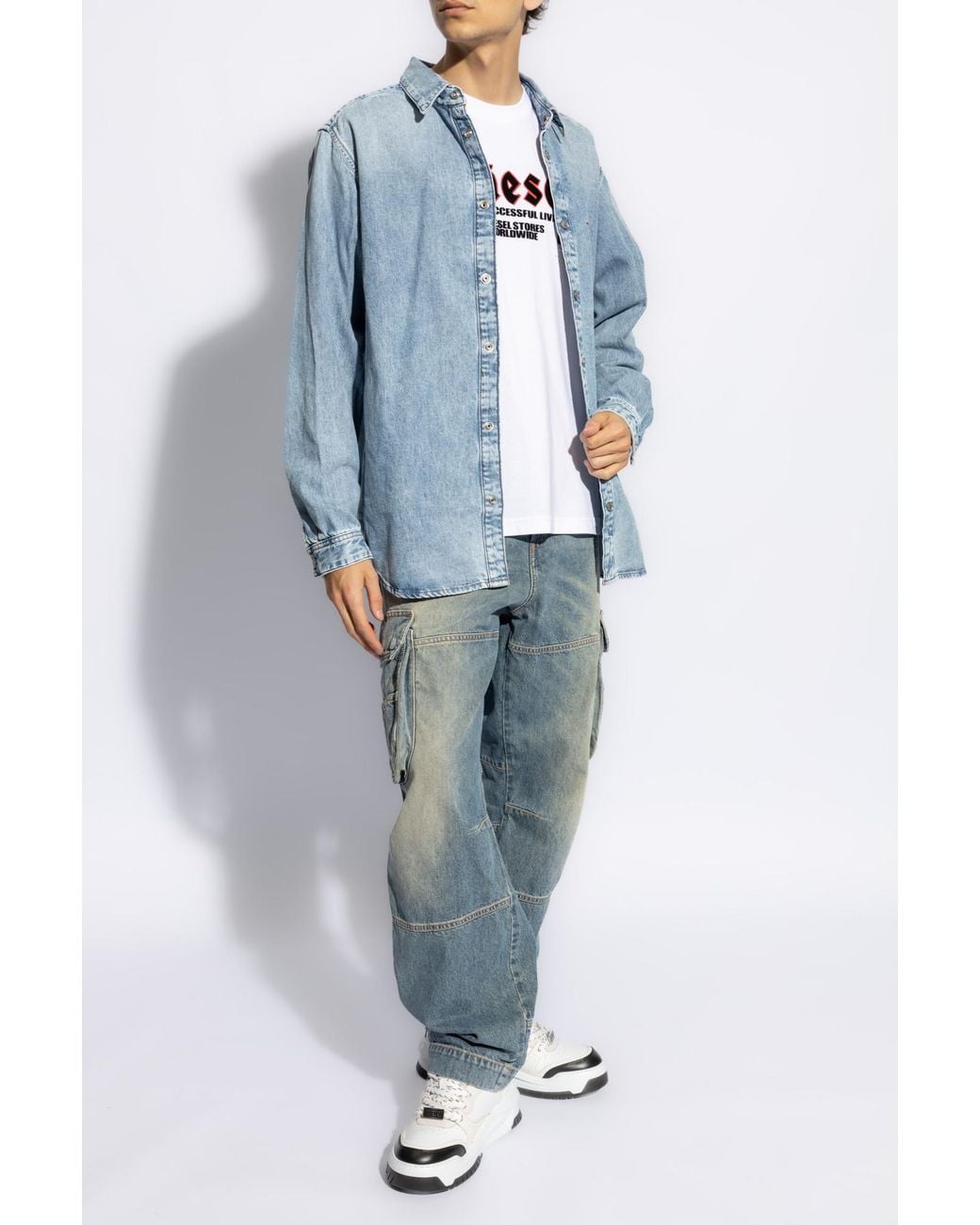 DIESEL Blue Denim Shirt 'D-Simply' for men