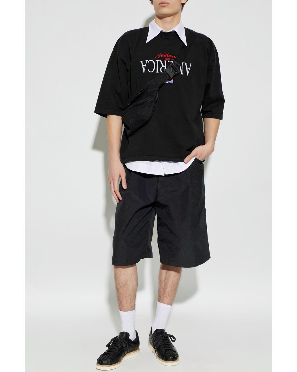Willy Chavarria Black Shorts With Pockets for men