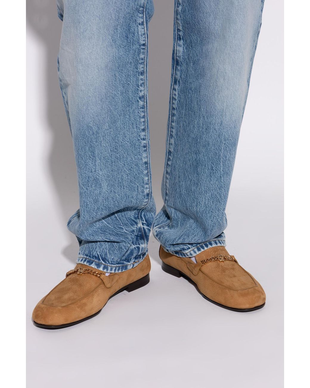 Versace Blue Suede 'Loafers' Shoes for men